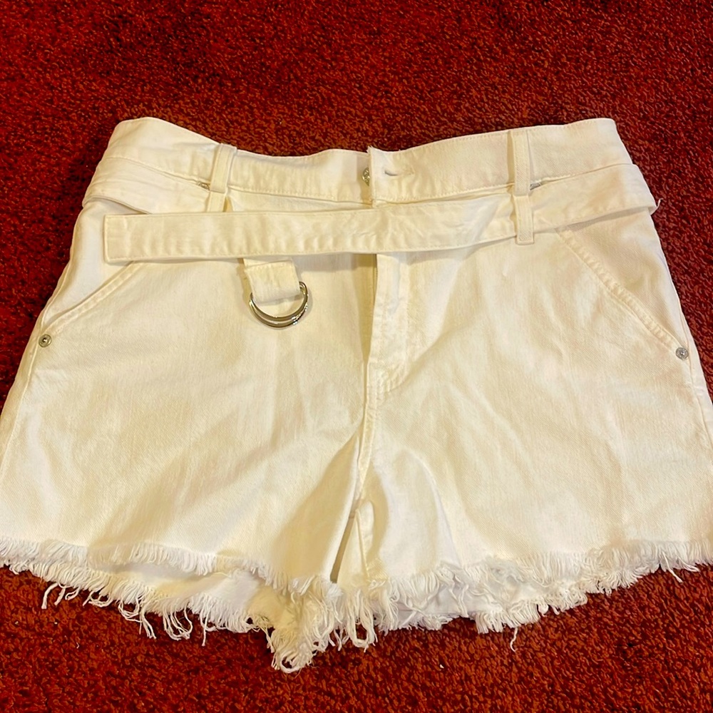 7 for all mankind white jean shorts